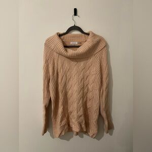 Calvin Klein Pink Cable Knit Cowl Neck Sweater